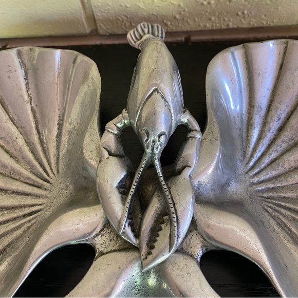 Vintage Silver Lobster Serving Tray With 3 Shells Bruce Fox Design Columbia, PA - Picture 2 of 6